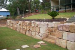 Rycan Retaining and Earthworks Sandstone Block Retaining Wall