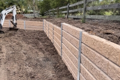 Rycan Retaining and Earthworks Concrete Sleeper Retaining Wall - Sandstone Block Paperbark profile